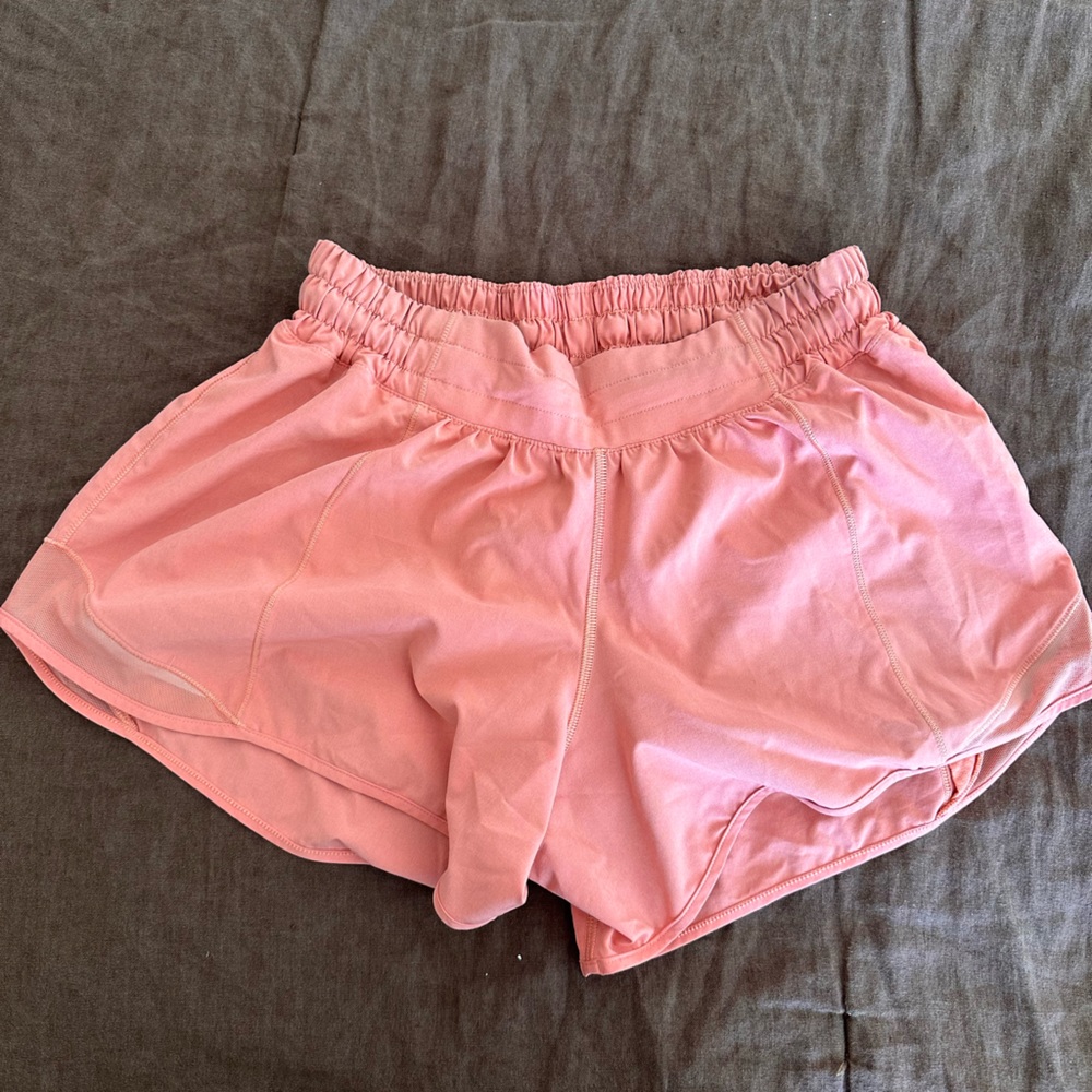 Pink/ peach Lululemon shorts size 6